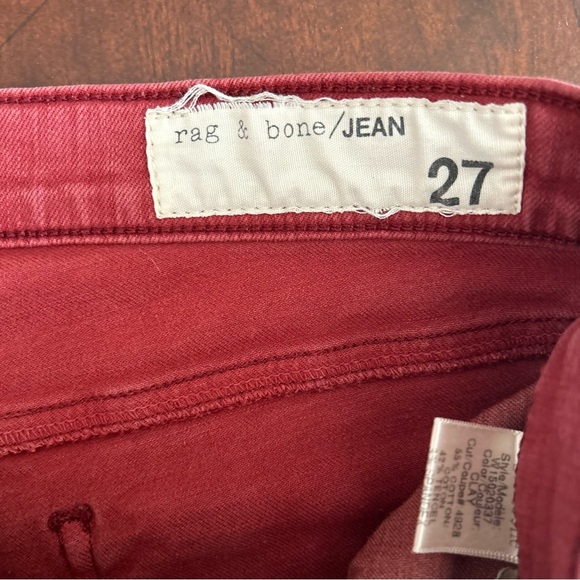 Rag and Bone | Washed Red Skinny Jeans - Picture 9 of 11